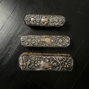 Vintage sterling silver horse hair brushes